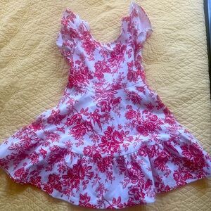 Janie and Jack girls size 6 red and white floral dress